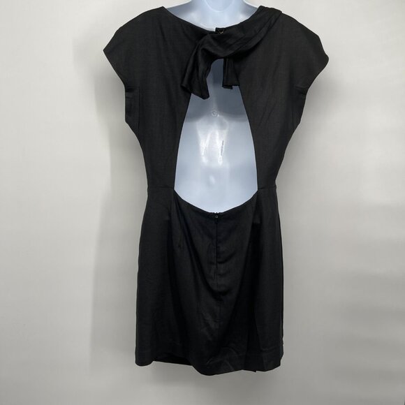 BCBG BCBGMaxazria Runway Collection Draped Open Back Backless Sheath Dress Black - Picture 5 of 10